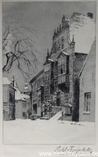 WV-Nr. 052, Jever, Rathaus am Neuen Markt, 1900-1919, Radierung, 14 cm x 21 cm, Privatbesitz