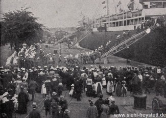 WV-Nr. 1029, Einschiffung der Mannschaften auf dem Lloyddampfer Frankfurt, 1900