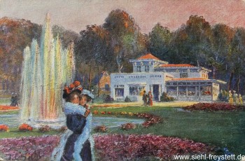 WV-Nr. 158, Oldenburg, Das Weinrestaurant am Park auf der Landes-Ausstellung Oldenburg, 1905, Ölgemälde
