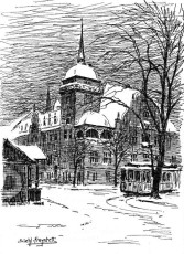WV-Nr. 189, Wilhelmshaven, Rathaus, 1910-1919, Tuschezeichnung