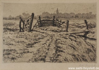 WV-Nr. 228, Wilhelmshaven, Blick nach Neuende, 1917, Radierung, 18,6 cm x 12 cm, Privatbesitz