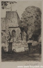 WV-Nr. 231, Unbekannter Ort, Kirche, Radierung, 14 cm x 21 cm, Privatbesitz