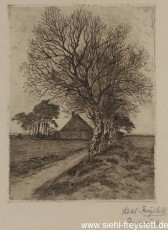 WV-Nr. 234, Unbekannter Ort, Zuwegung zu einem Gehöft, 1900-1919, Radierung, 10,5 cm x 14 cm, Privatbesitz