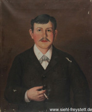WV-Nr. 024, Portrait unbekannter Mann, 1888, Öl auf Leinwand, 46 cm x 56 cm, Privatbesitz