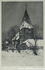 WV-Nr. 042, Wilhelmshaven, Kirche Neuende, 1900-1919, Radierung, 13,5 cm x 18,4 cm, Privatbesitz