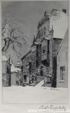 WV-Nr. 052, Jever, Rathaus am Neuen Markt, 1900-1919, Radierung, 14 cm x 21 cm, Privatbesitz