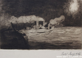 WV-Nr. 056, Wilhelmshaven, Rakete, Nach 1913, Radierung, 20 cm x 12,1 cm, Privatbesitz