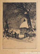 WV-Nr. 083, Unbekannter Ort, Im Winter, 1900-1919, Radierung, 15,5 cm x 21,5 cm, Privatbesitz