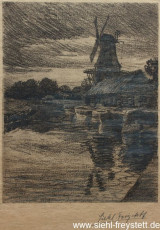 WV-Nr. 085, Norden, Mühle, 1900-1919, Radierung, 15 cm x 19 cm, Privatbesitz