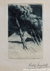WV-Nr. 088, Unbekannter Ort, Winter, 1900-1919, Radierung, 6,5 cm x 10,5 cm, Privatbesitz