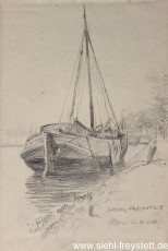 WV-Nr. 089, Wilhelmshaven, Obstboot, 1900-1919, Zeichnung, 14,5 cm x 22 cm, Privatbesitz