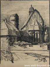 WV-Nr. 096, Wilhelmshaven, Kirche Rüstringen, 1900-1919, Lithographie, 14 cm x 19 cm, Privatbesitz