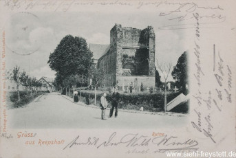 WV-Nr. 1023, Kirchenruine Reepsholt, 1890-1900, Fotografie auf Postkarte, 14 cm x 9 cm, Privatbesitz