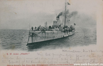 WV-Nr. 1026, S. M. Aviso Wacht, 1890-1900, Fotografie auf Postkarte, 14 cm x 9 cm, Privatbesitz