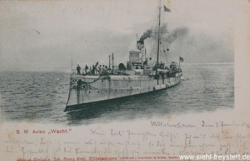 WV-Nr. 1026, S. M. Aviso Wacht, 1890-1900, Fotografie auf Postkarte, 14 cm x 9 cm, Privatbesitz
