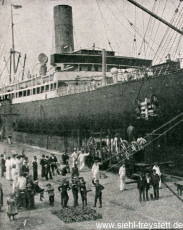 WV-Nr. 1033, Verladen der Feldgeschütze an Bord des Lloyddampfers Frankfurt, 1900