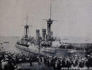 WV-Nr. 1035, Ankunft des Panzerschiffs Brandenburg in Wilhelmshaven, 1900