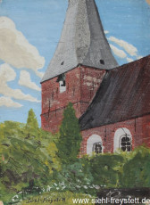 WV-Nr. 110, Wilhelmshaven, Kirche Neuende, 1900-1919, Tempera, 25 cm x 33 cm, Privatbesitz