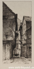 WV-Nr. 117, Frankfurt, Happelgasse, 1900-1919, Radierung, 10,2 cm x 21,5 cm, Privatbesitz