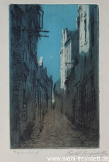 WV-Nr. 122, Wilhelmshaven, Straßenzug, 1900-1919, Radierung, 10 cm x 16 cm, Privatbesitz