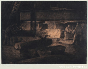 WV-Nr. 130, Wilhelmshaven, Am Dampfhammer, 1918, Radierung, 29,8 cm x 21,7 cm, Privatbesitz