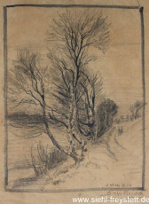 WV-Nr. 133, Ostiem, Feldweg, 1911, Zeichnung, 27 cm x 36 cm, Privatbesitz