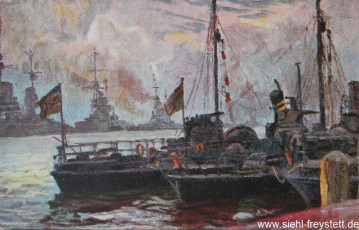 WV-Nr. 145, Wilhelmshaven, Depeschenboote, 1900-1910, Ölgemälde