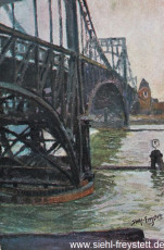 WV-Nr. 149, Wilhelmshaven, An der Kaiser-Wilhelm-Brücke, 1900-1910, Ölgemälde