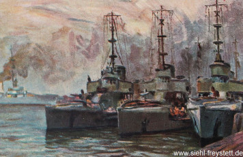 WV-Nr. 152, Wilhelmshaven, Torpedoboote, 1900-1910, Ölgemälde