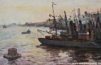 WV-Nr. 153, Wilhelmshaven, Vorpostenboote, 1900-1910, Ölgemälde