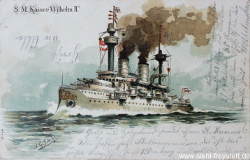 WV-Nr. 165, Unbekannter Ort, S.M. Kaiser Wilhelm II, um 1900, Lithographie
