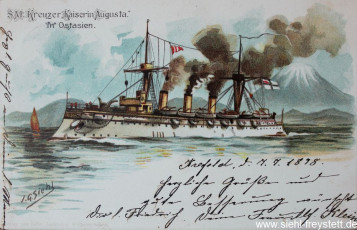 WV-Nr. 175, Unbekannter Ort, S.M. Kreuzer Kaiserin Augusta, um 1900, Lithographie