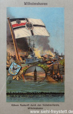 WV-Nr. 185, Wilhelmshaven, Hafenmotive mit Westturm Wangerooge; Zusatz whv oben, 1900-1910, Lithographie