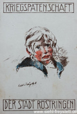 WV-Nr. 186, Junger Mädchenkopf auf Plakat, 1910-1919, Lithographie