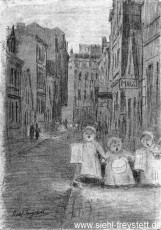 WV-Nr. 197, Wilhelmshaven, Laternenkinder, 1910-1919, Tuschezeichnung