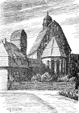 WV-Nr. 199, Wilhelmshaven, Friedhofskapelle Rüstersiel, 1910-1919, Tuschezeichnung
