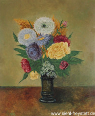 WV-Nr. 224, Blumenstrauß in Vase, 1880-1900, Öl auf Hartfaser, 45,5 cm x 53,5 cm, Privatbesitz