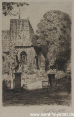 WV-Nr. 231, Unbekannter Ort, Kirche, Radierung, 14 cm x 21 cm, Privatbesitz