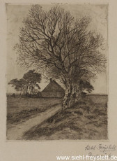 WV-Nr. 234, Unbekannter Ort, Zuwegung zu einem Gehöft, 1900-1919, Radierung, 10,5 cm x 14 cm, Privatbesitz