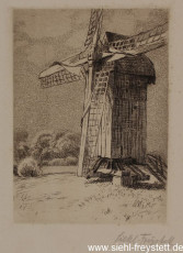 WV-Nr. 237, Wilhelmshaven, Mühle in Schaar, 1900-1919, Radierung, 10 cm x 14 cm, Privatbesitz
