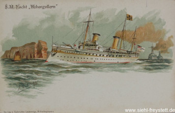 WV-Nr. 243, Helgoland, S.M. Yacht Hohenzollern, um 1900, Lithographie, Besitz unbekannt