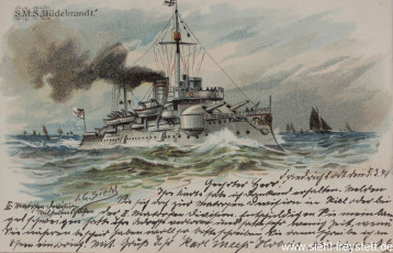 WV-Nr. 268, Unbekannter Ort, S.M.S. Hildebrandt, um 1900, Lithographie, Besitz unbekannt