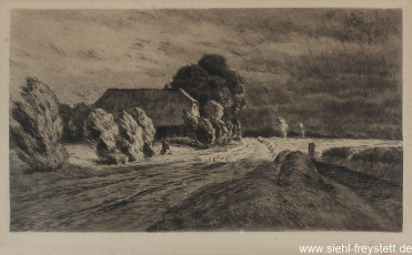 WV-Nr. 271, Unbekannter Ort, Sturm über dem Land, 1900-1919, Radierung, 24 cm x 13,5 cm, Privatbesitz