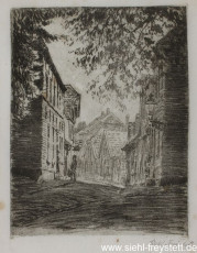WV-Nr. 272, Aurich, Friedhof-Straße, 1900 - 1919, Radierung, 14 cm x 18,5 cm, Privatbesitz
