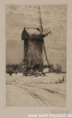 WV-Nr. 278, Wilhelmshaven, Mühle Schaar, 1900-1919, Radierung, 12,5 cm x 20,5 cm, Privatbesitz
