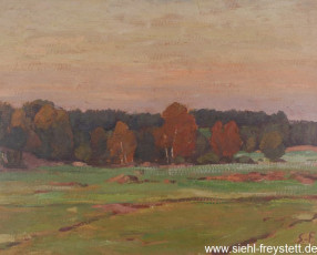 WV-Nr. 279, Unbekannter Ort, Herbstlandschaft, 1900-1919, Gouache auf Papier, 41 cm x 31 cm, Privatbesitz