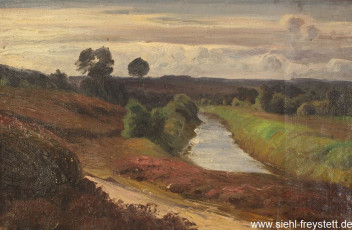 WV-Nr. 280, Dötlingen, Heidelandschaft, 1900-1919, Öl auf Leinwand, 41 cm x 27 cm, Privatbesitz