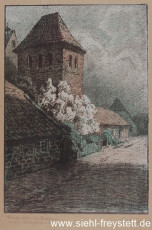 WV-Nr. 039, Bockhorn, Glockenturm, 1900-1919, Lithographie, 175 x 25 cm