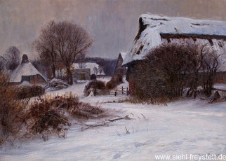 WV-Nr. 299, Wilhelmshaven, Bauernschaft im Winter, 1900-1919, Öl auf Leinwand, 84,5 cm x 60 cm, Privatbesitz