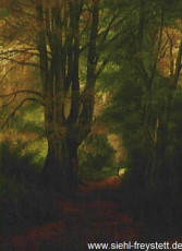 WV-Nr. 301, Varel, Waldweg im Park, 1900-1919, Öl auf Leinwand, 65 cm x 86 cm, Privatbesitz